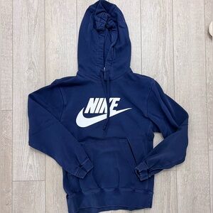 Nike Navy Blue Logo Hoodie Sweatshirt Size XS